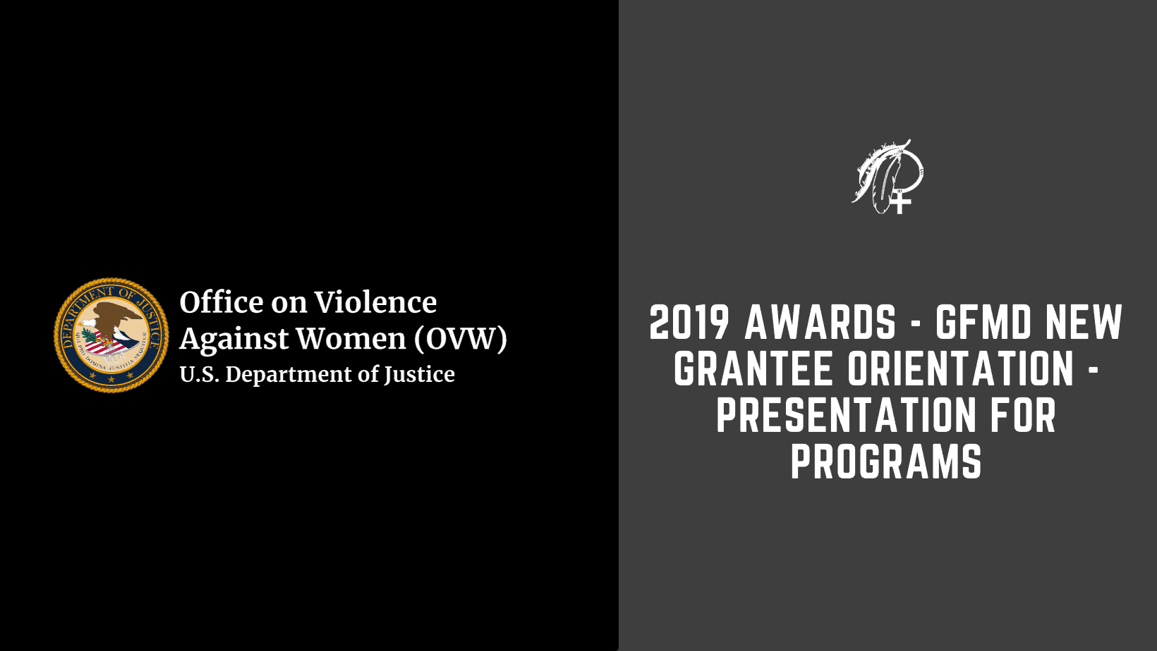 2019 Awards – GFMD New Grantee Orientation – Presentation for Programs