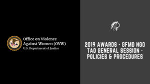 2019 Awards – GFMD NGO TAD General Session – Polices and Procedures